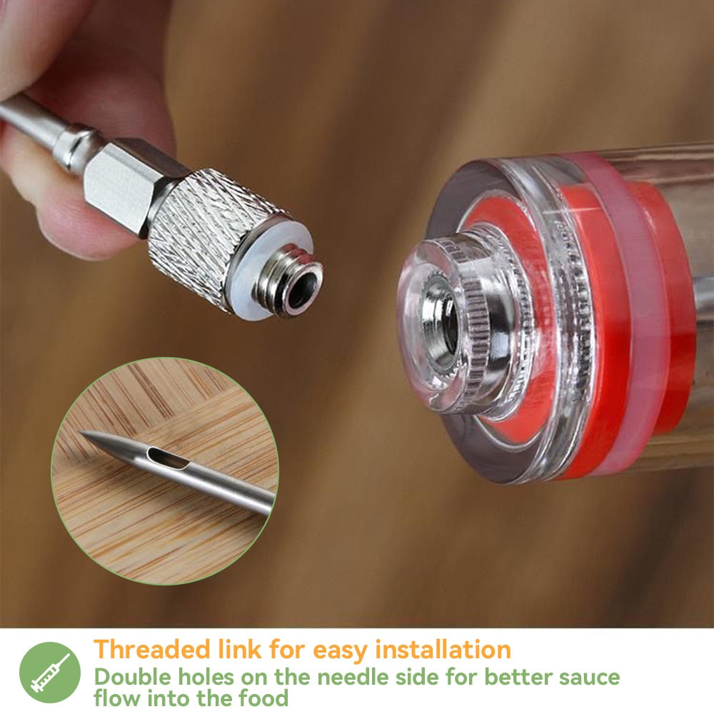 Flavor Needle Meat Syringe - with 3 Stainless Steel Needles