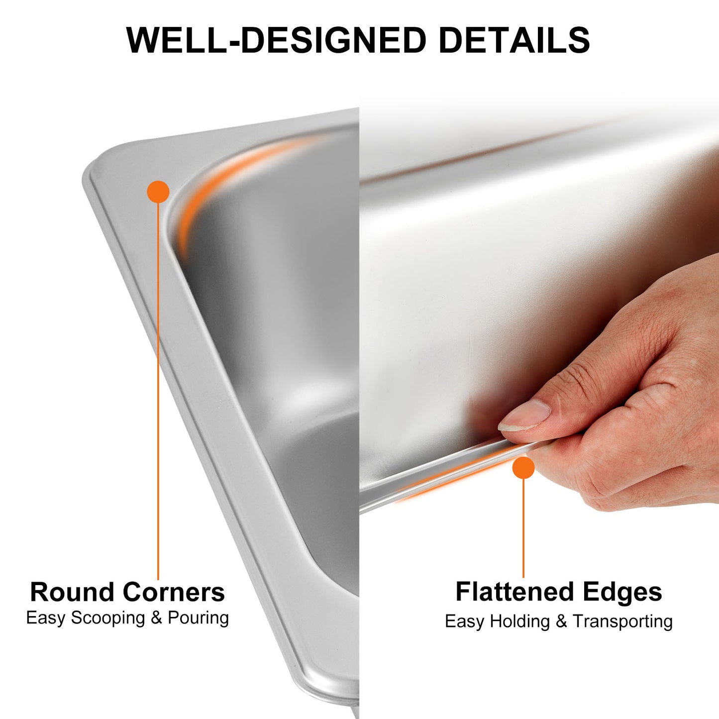 Gastronorm Pans | Steam Table Pans | 8.5L-20.5L | Stainless Steel Food Container